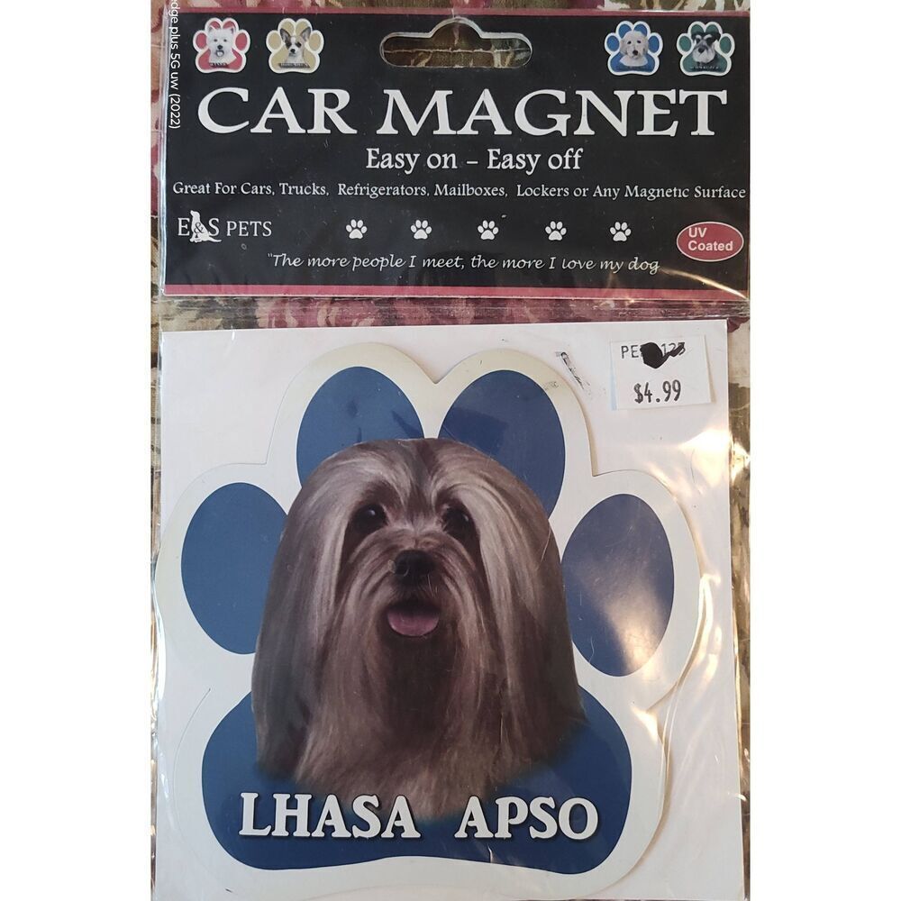 Lhasa Apso Car Magnet paw print Magnet Car Truck Fridge